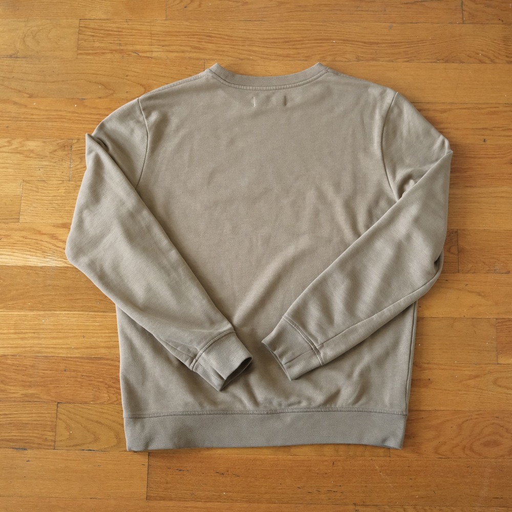 AllSaints Raven Crew Sweatshirt Taupe Brown Cotton Ramskull Logo Size Large L - Picture 8 of 9